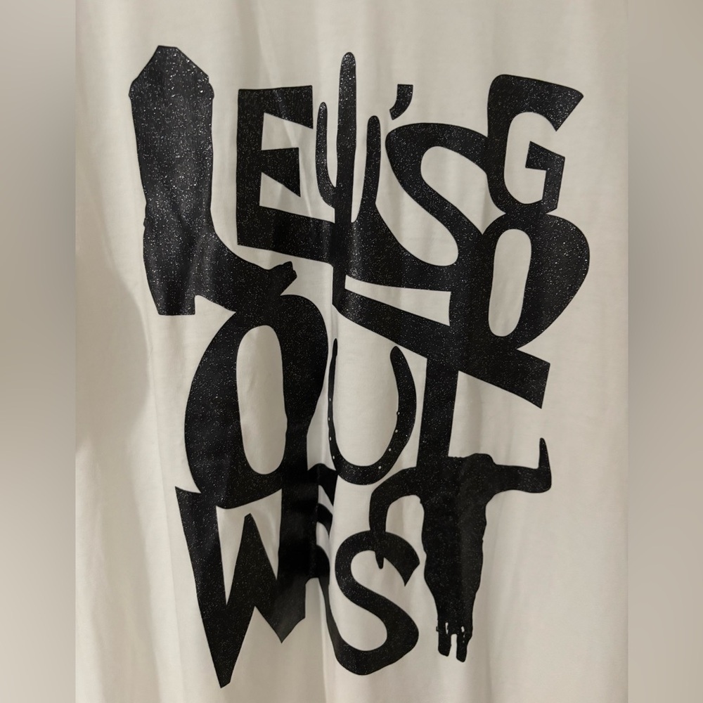NWT Black and White Graphic Tee ‘Let’s Go Out West’ - Picture 3 of 6